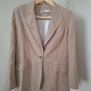 Linen tan blazer